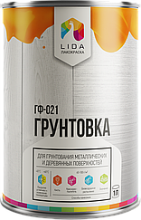 Грунтовка ГФ-021 цвета в ассортименте LIDA красно-коричневая