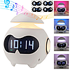 Часы-будильник с ночником и Bluetooth колонкой Emotion Clock White MA-620, фото 2