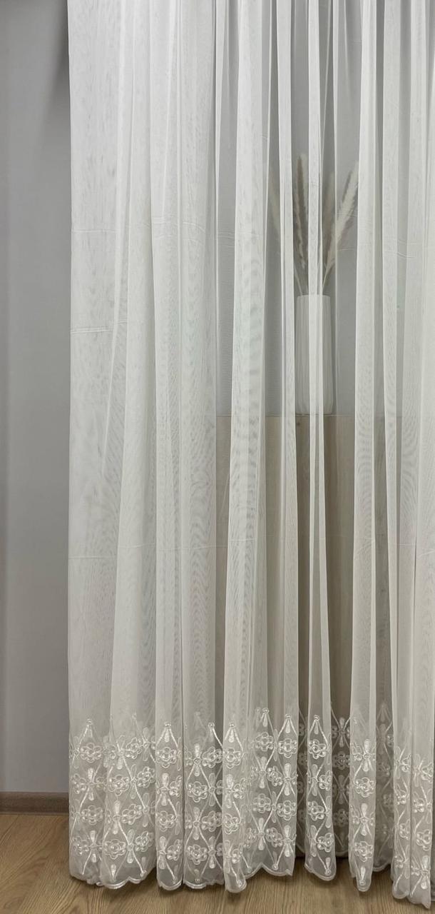 Тюль-ткань для штор грек-сетка шампань