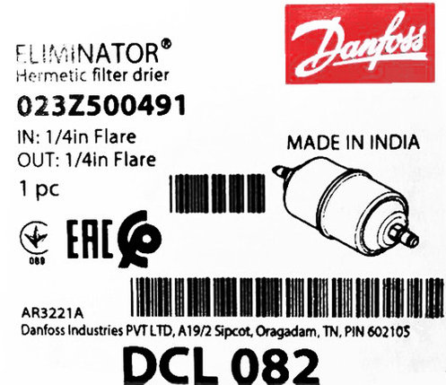 Фильтр-осушитель Danfoss DCL 082 (1/4 резьба), 023Z5004, фото 2