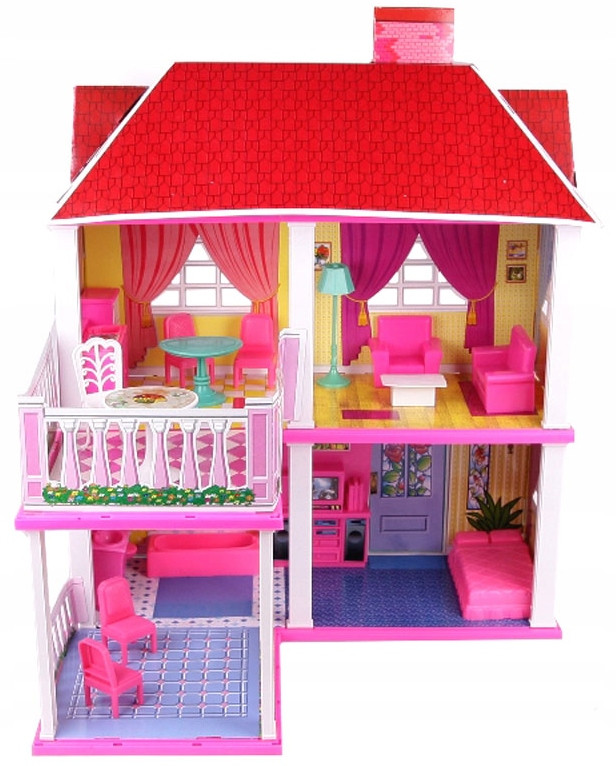 Детский домик для кукол барби игрушечный MY LOWELY VILLA арт. 6980 ,четыре комнаты с террасой - фото 4 - id-p223385264