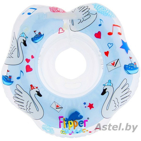 Круг для купания новорожденного Flipper музыкальный Лебединое озеро ГОЛУБОЙ FL004 - фото 1 - id-p223385274