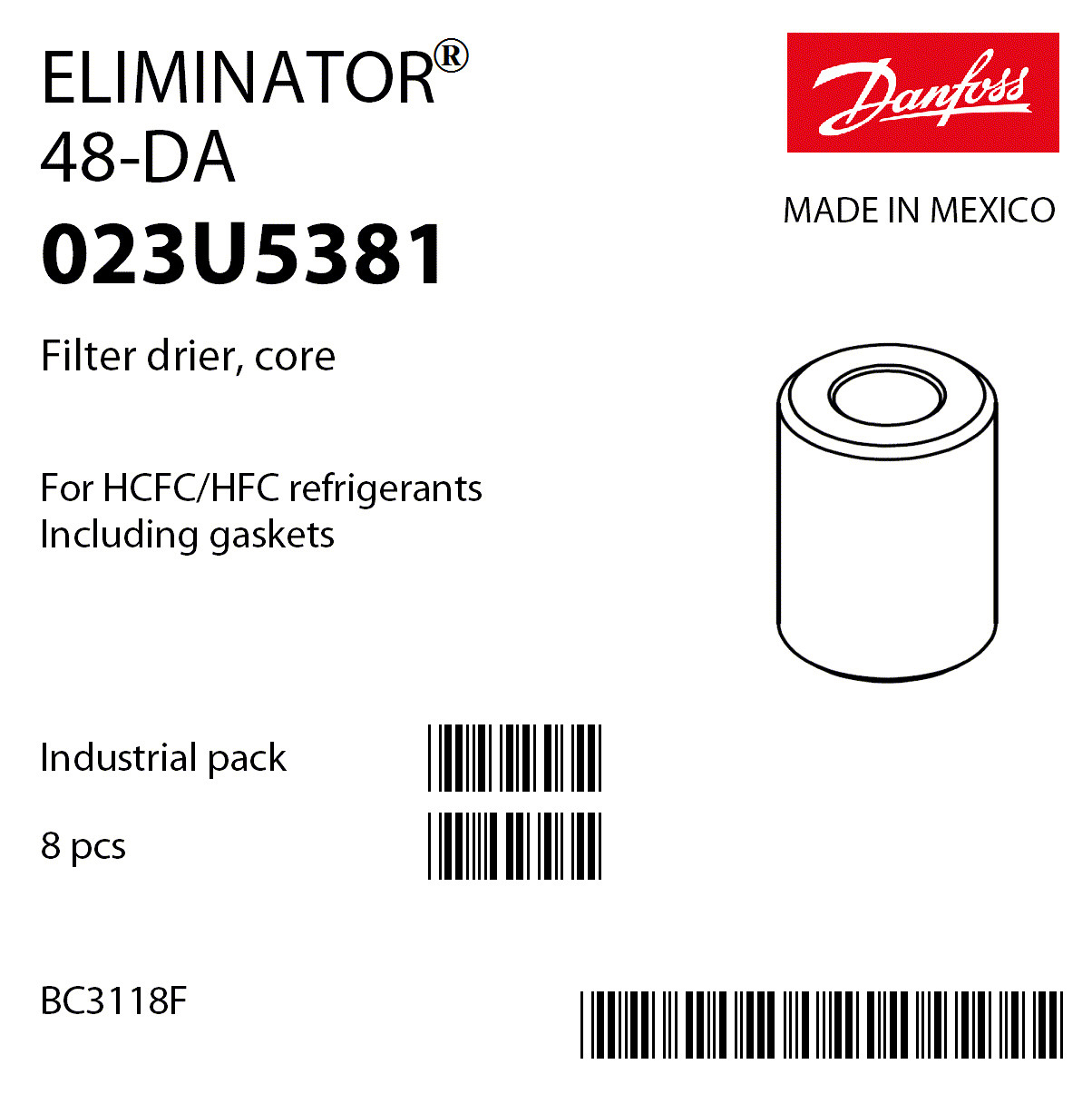 Сменный картридж 48-DA фильтра Danfoss DCR (антикислотный) 023U5381 - фото 3 - id-p223385316