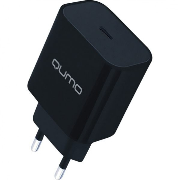 Сетевое зарядное устройство Qumo Energy light (Charger 0050) PD 20W, 1USB Type-C, 3A, Черный - фото 1 - id-p223381820