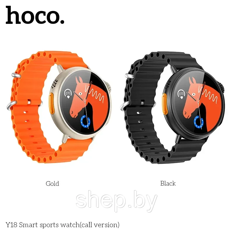 Смарт-часы спортивные Hoco Y18 (Call Version) цвет: черный, золото NEW 2024 !!! - фото 8 - id-p223385961