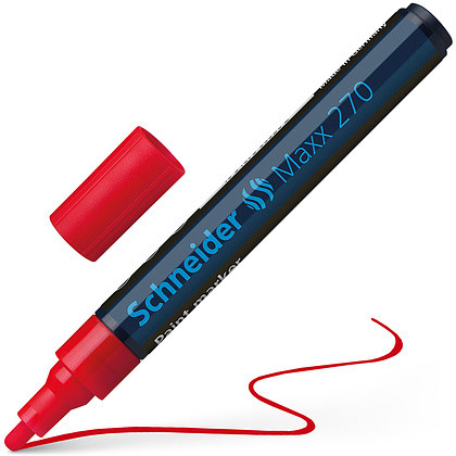 Маркер перманентный SCHNEIDER на нитрокраске MAXX 270 красный (Цена с НДС) - фото 1 - id-p223386006