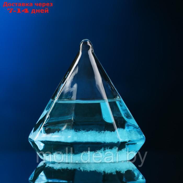 Барометр - штормгласс "Кристал" 8х10см, голубой - фото 1 - id-p223339754