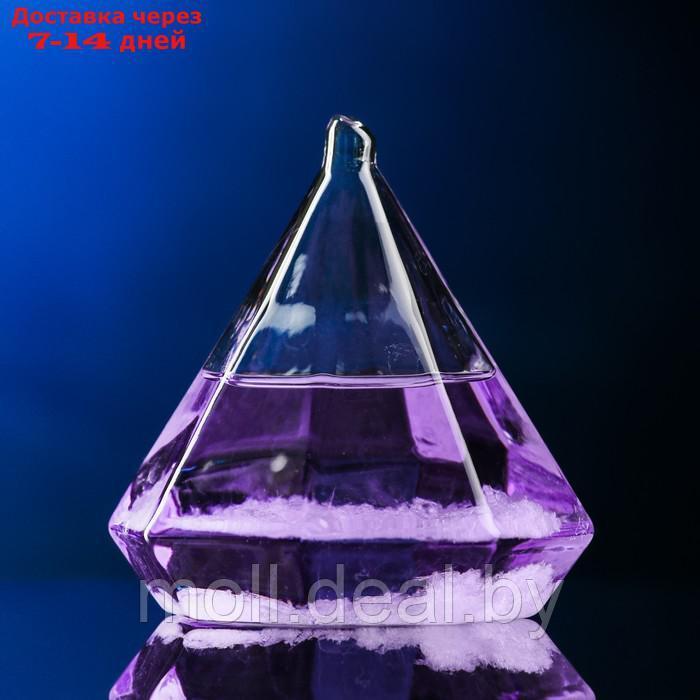 Барометр - штормгласс "Кристал" 8х10см, фиолетовый - фото 1 - id-p223339757