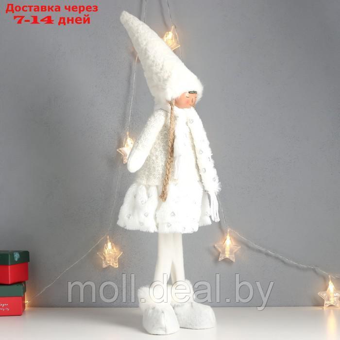 Кукла интерьерная "Девочка в зимнем белом наряде с серебром" 63х20х13 см - фото 2 - id-p223337692