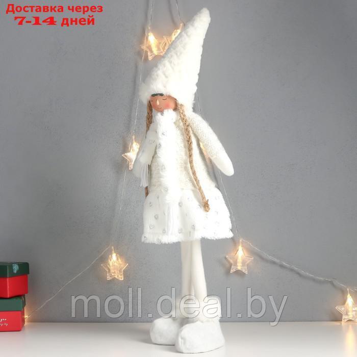 Кукла интерьерная "Девочка в зимнем белом наряде с серебром" 63х20х13 см - фото 3 - id-p223337692