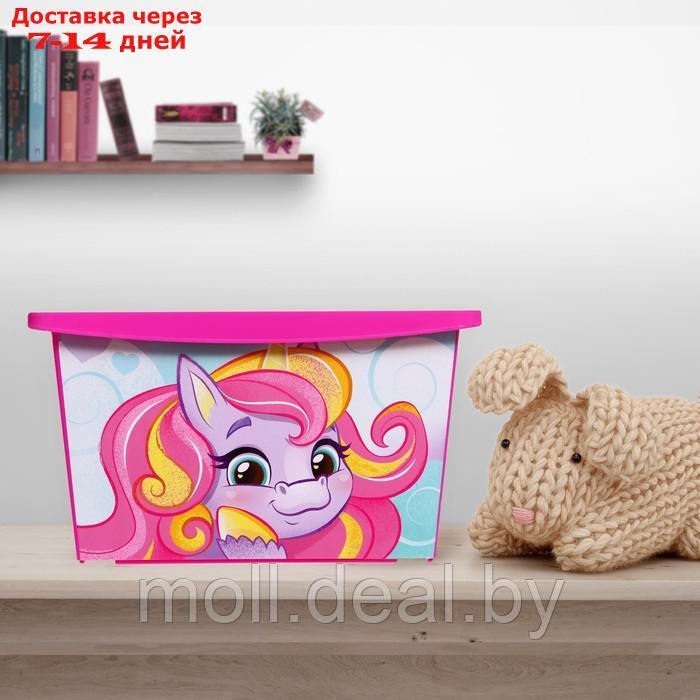 Ящик для игрушек, с крышкой, "Радужные единорожки", объём 30 л, цвет маджента - фото 3 - id-p223337716