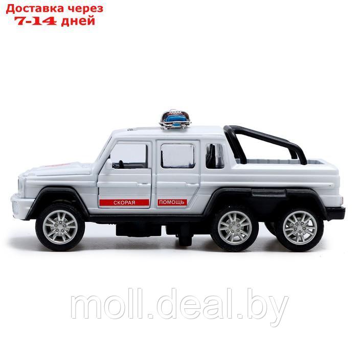 Машина металлическая "Джип 6X6 спецслужбы", 1:32, инерция, цвет белый - фото 2 - id-p223337717