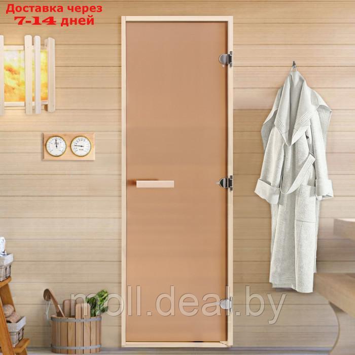 Дверь для бани и сауны "Бронза", размер коробки 190х70 см, матовая, липа - фото 1 - id-p223339941