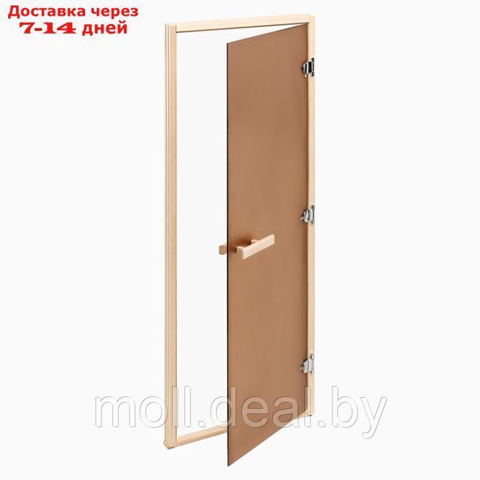 Дверь для бани и сауны "Бронза", размер коробки 190х70 см, матовая, липа - фото 3 - id-p223339941