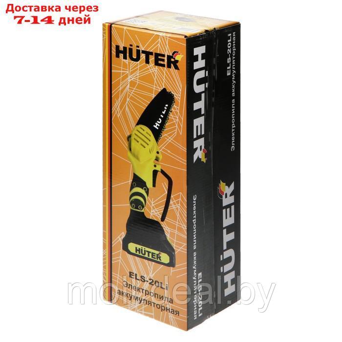 Пила цепная аккумуляторная Huter ELS-20Li, 20 В, 2 Ач, 150 мм, 36 звеньев, шаг 1/4" - фото 2 - id-p223340169