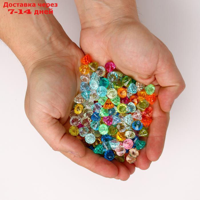 Кристалы пластиковые декоративные, набор 120 г, размер 1 шт. 1 × 1,2 см, цвет МИКС - фото 5 - id-p223337440