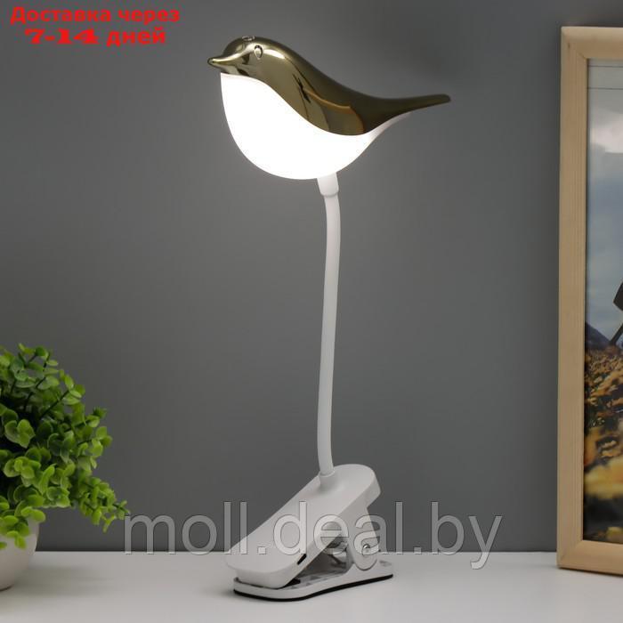 Настольная лампа на прищепке "Птичка" LED 3000-6000К 5Вт USB золото 20х7х34см - фото 6 - id-p223340221