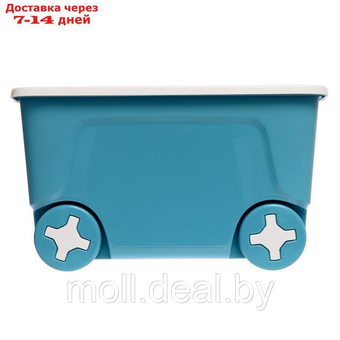 Детский ящик для игрушек "COOL" на колесах 50 литров , цвет синий колокольчик 9466293 - фото 3 - id-p223339016