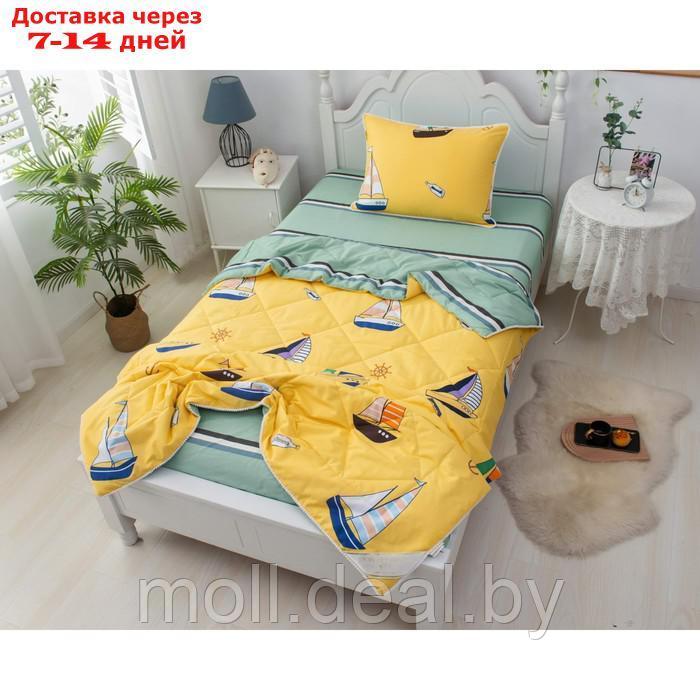 Комплект детский с одеялом "Кораблики", размер 160х220 см, 160х230 см, 50х70 см - фото 3 - id-p223338493