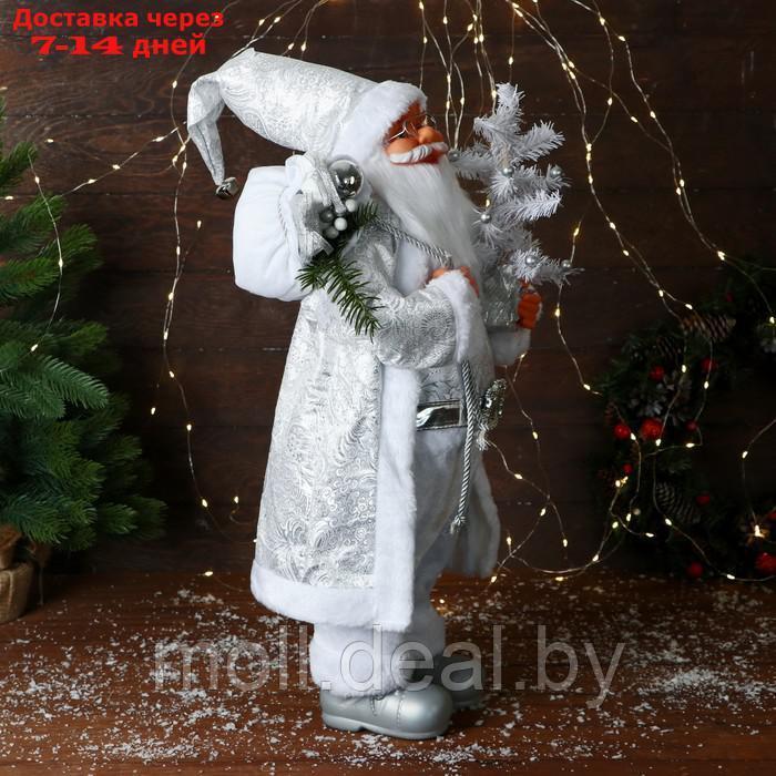 Дед Мороз "С ёлочкой с шариками и подарками" 60 см, серебро - фото 2 - id-p223341547