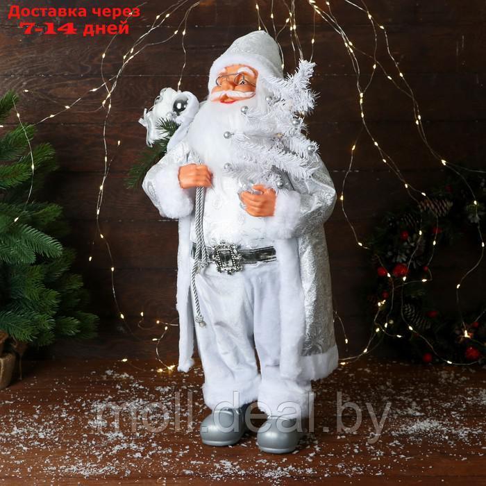 Дед Мороз "С ёлочкой с шариками и подарками" 60 см, серебро - фото 4 - id-p223341547