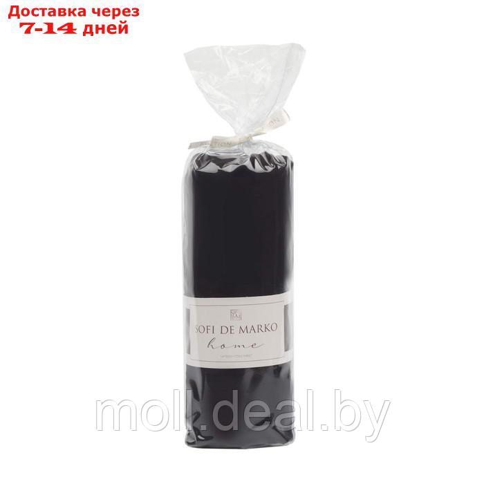 Простыня "Мармарис", размер 180х200х30 см, цвет чёрный - фото 1 - id-p223339614