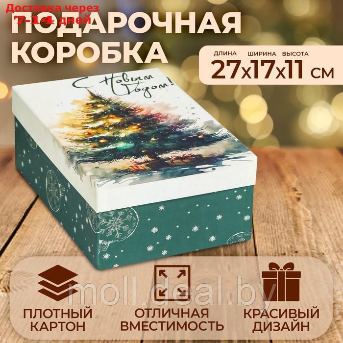 Коробка прямоугольная "Елка новогодняя" ,27 × 17 × 11 см