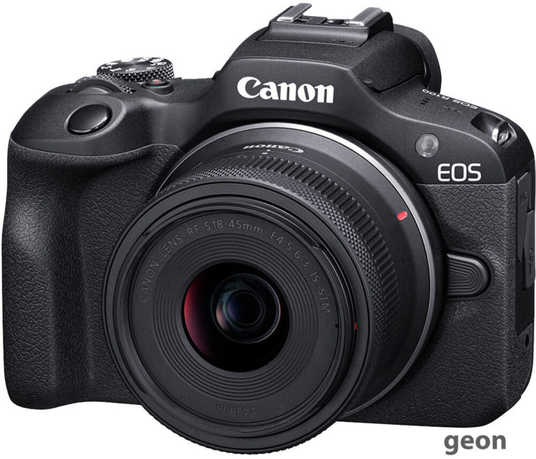 Беззеркальный фотоаппарат Canon EOS R100 Kit 18-45mm F4.5-6.3 IS STM - фото 1 - id-p223388874