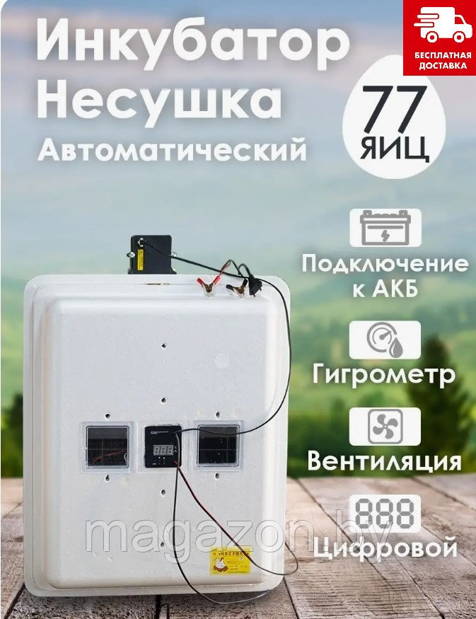 Инкубатор Несушка-77-ЭВГА+12В артикул 63Вг - фото 1 - id-p168997906