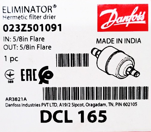 Фильтр-осушитель Danfoss DCL 165 (5/8 резьба), 023Z5010 - фото 2 - id-p223389195