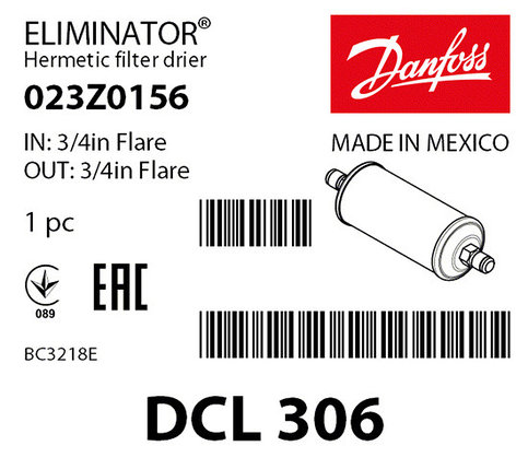 Фильтр-осушитель Danfoss DCL 306 (3/4 резьба), 023Z0156, фото 2