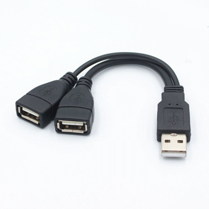 Кабель - разветвитель USB2.0 - 2x USB2.0, папа-мама, 0,15 метра, черный (только для питания) 556373