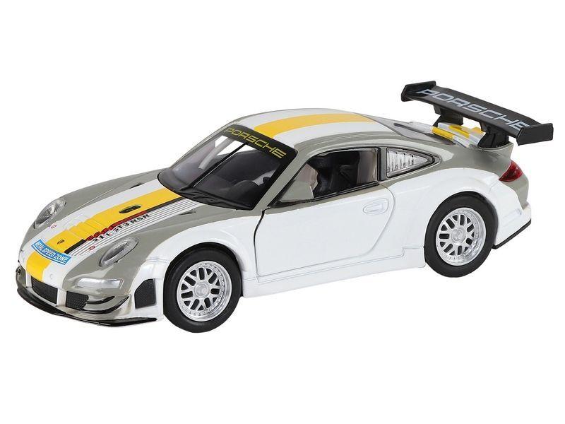 Машина ''АВТОПАНОРАМА'' Porsche 911 GT3 RSR, серебряный, 1/32, свет, звук, инерция, в/к 17,5*13,5*9см