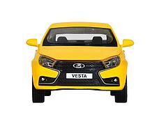 Машина ''АВТОПАНОРАМА'' Яндекс.Такси  LADA VESTA, желтый, 1/24, свет. звук. эффект., инерция, в/к, фото 3