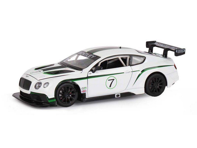 Машина ''АВТОПАНОРАМА'' Bentley Continental GT3 Concept, белый, 1/24, в/к 24,5*12,5*10,5 см