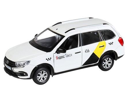 Машина ''АВТОПАНОРАМА'' Яндекс.Такси LADA GRANTA CROSS, белый, 1/24, свет, звук, в/к 24,5*12,5*10,5см, фото 2