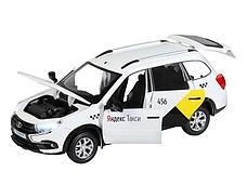 Машина ''АВТОПАНОРАМА'' Яндекс.Такси LADA GRANTA CROSS, белый, 1/24, свет, звук, в/к 24,5*12,5*10,5см, фото 3