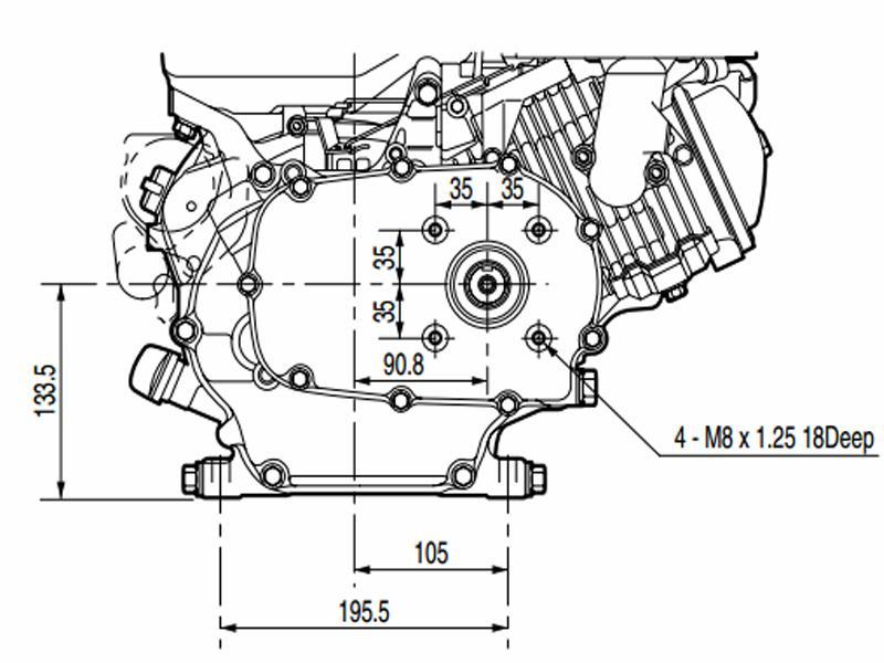Двигатель STARK GX390 F-R (сцепление и редуктор 2:1) 13лс - фото 4 - id-p128158287