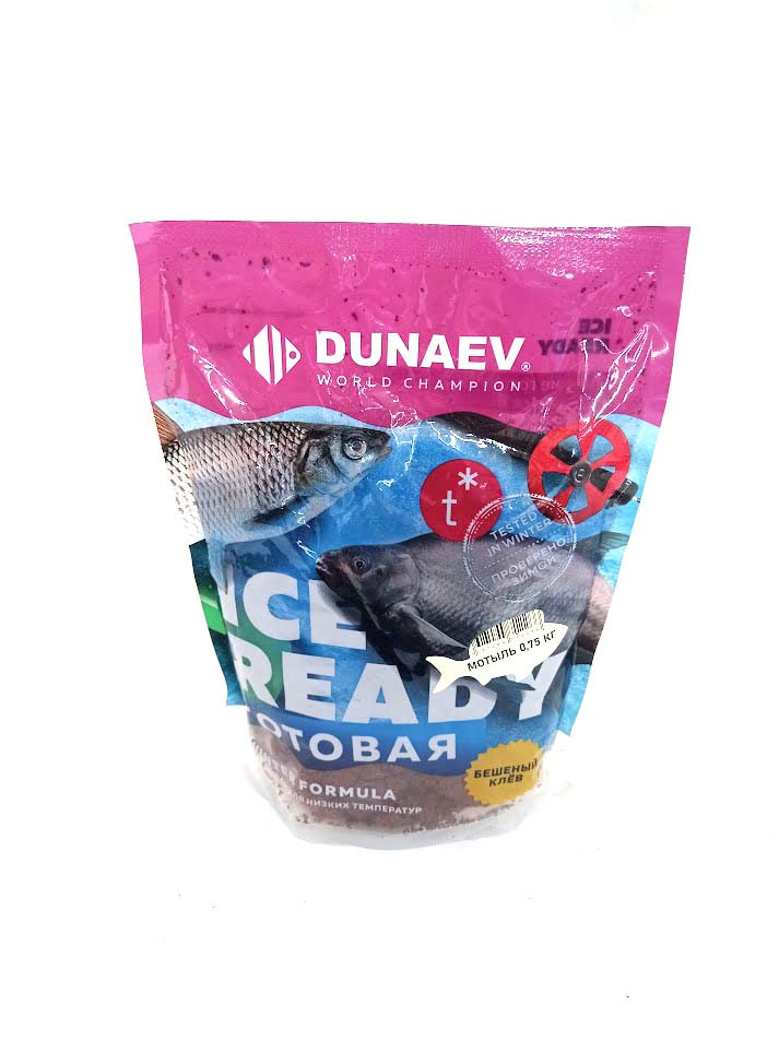 Прикормка зимняя DUNAEV Ice-Ready Мотыль 750гр (увлажненная) - фото 1 - id-p223390126