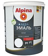 Alpina АКВА Эмаль белая глянц. 0,9л / 1,10кг