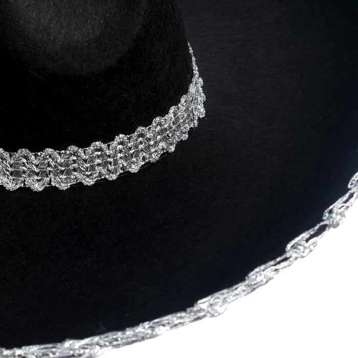 Карнавальная шляпа «Сомбреро», цвет черный - фото 3 - id-p223393461
