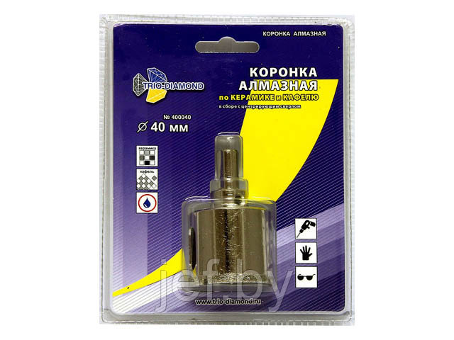 Коронка алмазная D 40 мм по керамике и кафелю TRIO-DIAMOND 400040