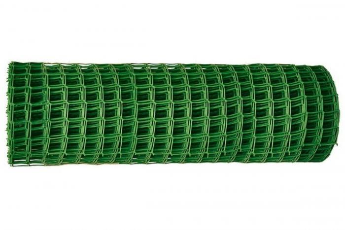 Сетка пластиковая садовая для забора вьющихся растений 1x20 Решетка заборная в рулоне зеленая защитная - фото 1 - id-p223346354