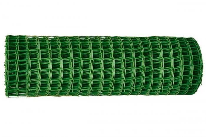 Сетка пластиковая садовая для забора 1x20м Решетка заборная в рулоне зеленая защитная 83x83мм