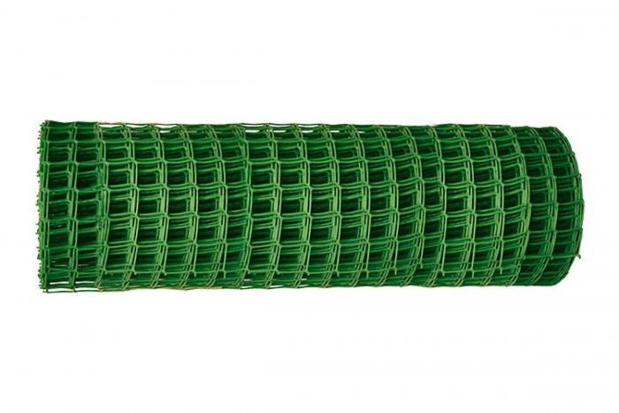 Сетка пластиковая садовая для забора 1.5x25м решетка заборная в рулоне 75х75мм зеленая защитная - фото 1 - id-p223346358