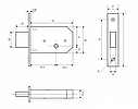 Врезной замок для двери FAYN-105F, фото 2