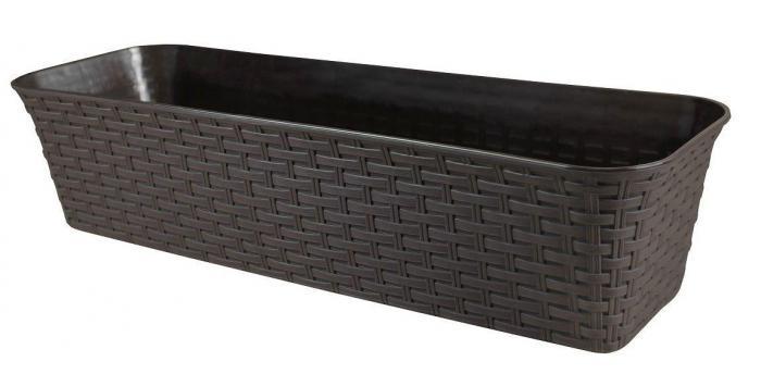Балконный ящик кашпо Ротанг 63см с дренажем венге прямоугольное - фото 1 - id-p223215271
