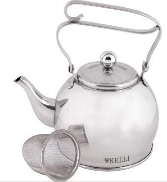 Металлический заварочный чайник KELLI заварник с фильтром ситечком для заваривания чая 1 литр - фото 1 - id-p223346627