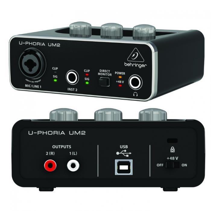 Аудиоинтерфейс Behringer U-PHORIA UM2 внешняя звуковая карта USB аудиокарта - фото 1 - id-p223388086