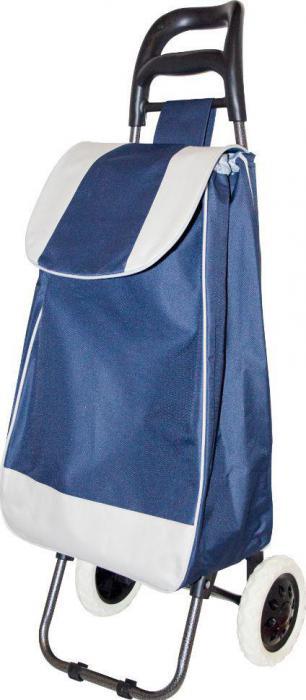 Хозяйственная тележка с сумкой на колесах РЫЖИЙ КОТ A204 093534 синяя каркасная тачка - фото 1 - id-p223216257